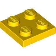 Lego destička 2x2, žlutá (4613978, 302224)